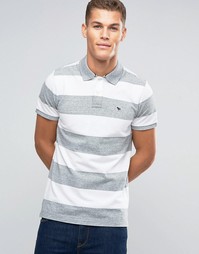 Узкое серое поло в полоску Abercrombie &amp; Fitch - Серый
