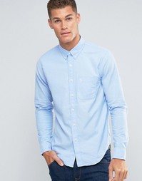 Синяя оксфордская рубашка слим Abercrombie &amp; Fitch - Синий