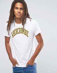 Белая футболка слим с вышитым логотипом Abercrombie &amp; Fitch - Белый
