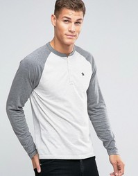 Серый бейсбольный топ хенли с контрастными длинными рукавами Abercrombie &amp; Fitch - Серый