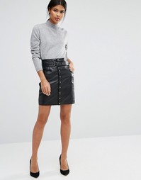 Кожаная юбка Y.A.S Lexu - Черный