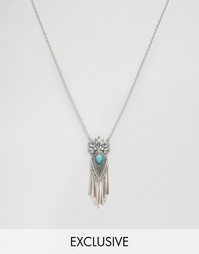 Ожерелье с камнями Reclaimed Vintage - Серебряный