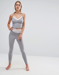 Пижама с кружевной отделкой Boohoo - Серый