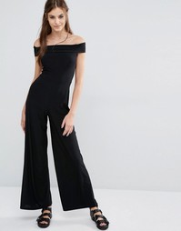 Комбинезон со спущенными плечами Love - Черный