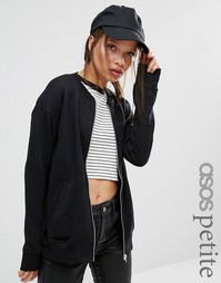 Трикотажная куртка-пилот ASOS PETITE - Черный