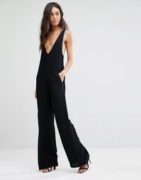 Комбинезон с глубоким V‑образным вырезом Flynn Skye New York - Черный