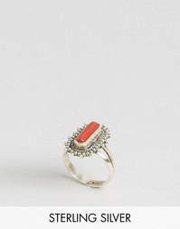 Кольцо с коралловым камнем Rock N Rose Orelia - Серебряный