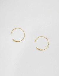 Серьги-кольца с листиками Orelia - Золотой