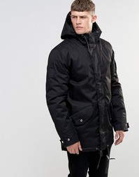 Короткая уплотненная парка с магнитными застежками Bellfield - Черный