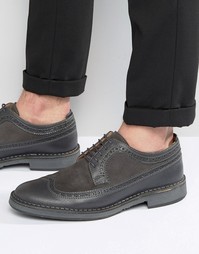 Кожаные броги Selected Homme Ronald - Серый
