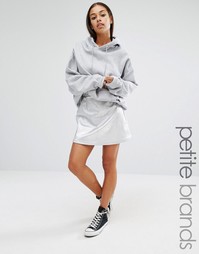 Трапециевидная мини-юбка металлик Boohoo Petite - Серебряный