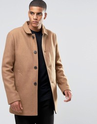 Фактурный шерстяной макинтош Selected Homme - Бежевый