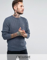 Джемпер с узором косичка Farah - Синий