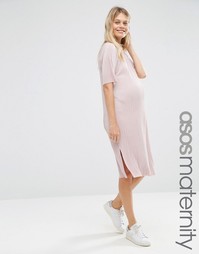 Платье-футболка для беременных ASOS Maternity - Розовый