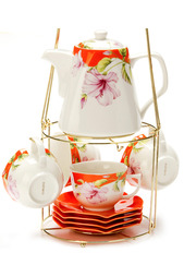 Набор чашек на подставке 9 пр. LORAINE