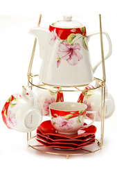 Набор чашек на подставке 9 пр. LORAINE