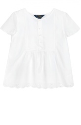 Хлопковый топ с декором Polo Ralph Lauren