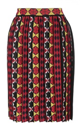 Плиссированная юбка-миди с ярким принтом Emilio Pucci