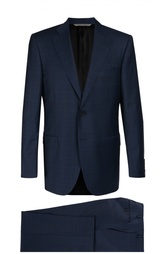 Шерстяной костюм в клетку Canali