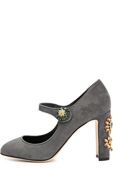 Замшевые туфли Vally с декором Dolce &amp; Gabbana