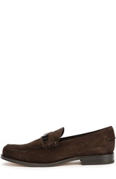Замшевые лоферы Cuoio Formale Ro с перемычкой Tod’s