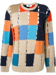 джемпер дизайна колор-блок MSGM
