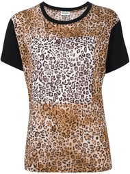 футболка с леопардовым принтом Saint Laurent