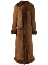 shearling lined long coat Saint Laurent