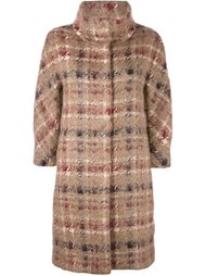 plaid button down coat Herno