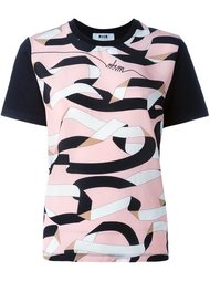 футболка с принтом лент MSGM