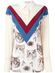 блузка с принтом котов Stella McCartney