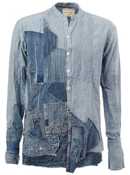 джинсовая рубашка в стиле пэчворк  Greg Lauren