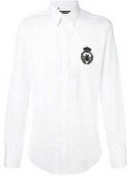 рубашка с заплаткой в виде короны и пчелы Dolce &amp; Gabbana