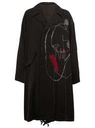 объемное пальто с вышивкой Yohji Yamamoto