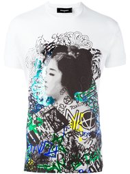 футболка с принтом гейши Dsquared2