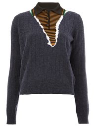 свитер с контрастным воротником-поло Maison Margiela