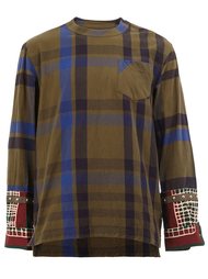 plaid long sleeve T-shirt Sacai