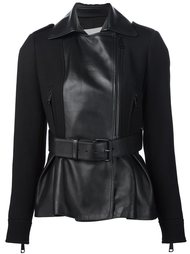 belted leather jacket  Carolina Herrera