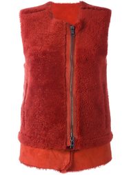 zipped round neck gilet Giorgio Brato