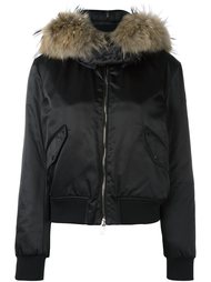 куртка-пуховик с меховой отделкой Moncler