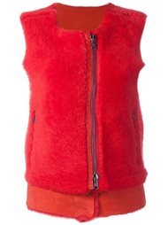 zipped round neck gilet Giorgio Brato