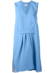 платье с V-образным вырезом и складками Carven