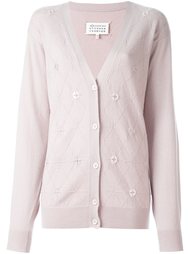 button embellished argyle cardigan Maison Margiela
