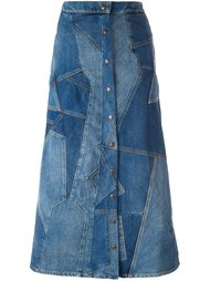 patchwork denim skirt Saint Laurent