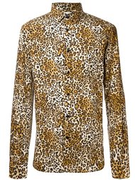 рубашка с леопардовым принтом Saint Laurent