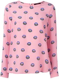 блузка с принтом губ Odeeh