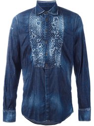 джинсовая рубашка с рваными деталями Dsquared2