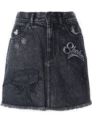 джинсовая юбка с вышивкой Marc Jacobs