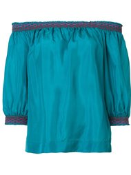 off-shoulders three-quarters sleeve blouse Trina Turk