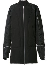 zipped long bomber jacket Byungmun Seo